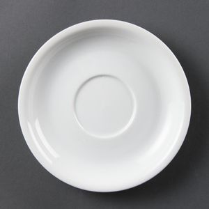 Olympia Whiteware Cappuccino Saucers 160mm (Pack of 12) - CB463  - 1