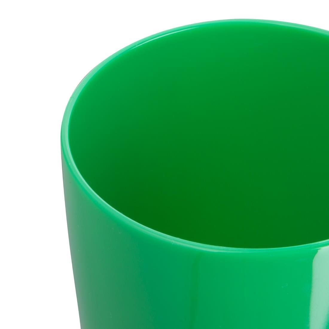 Olympia Kristallon Polycarbonate Handled Beakers Green 284ml (Pack of 12) - CE287  - 3