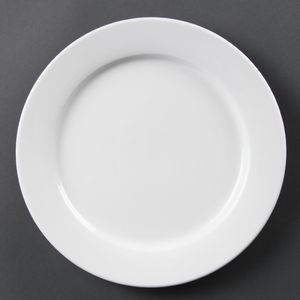 Olympia Whiteware Wide Rimmed Plates 280mm (Pack of 6) - CB482  - 1