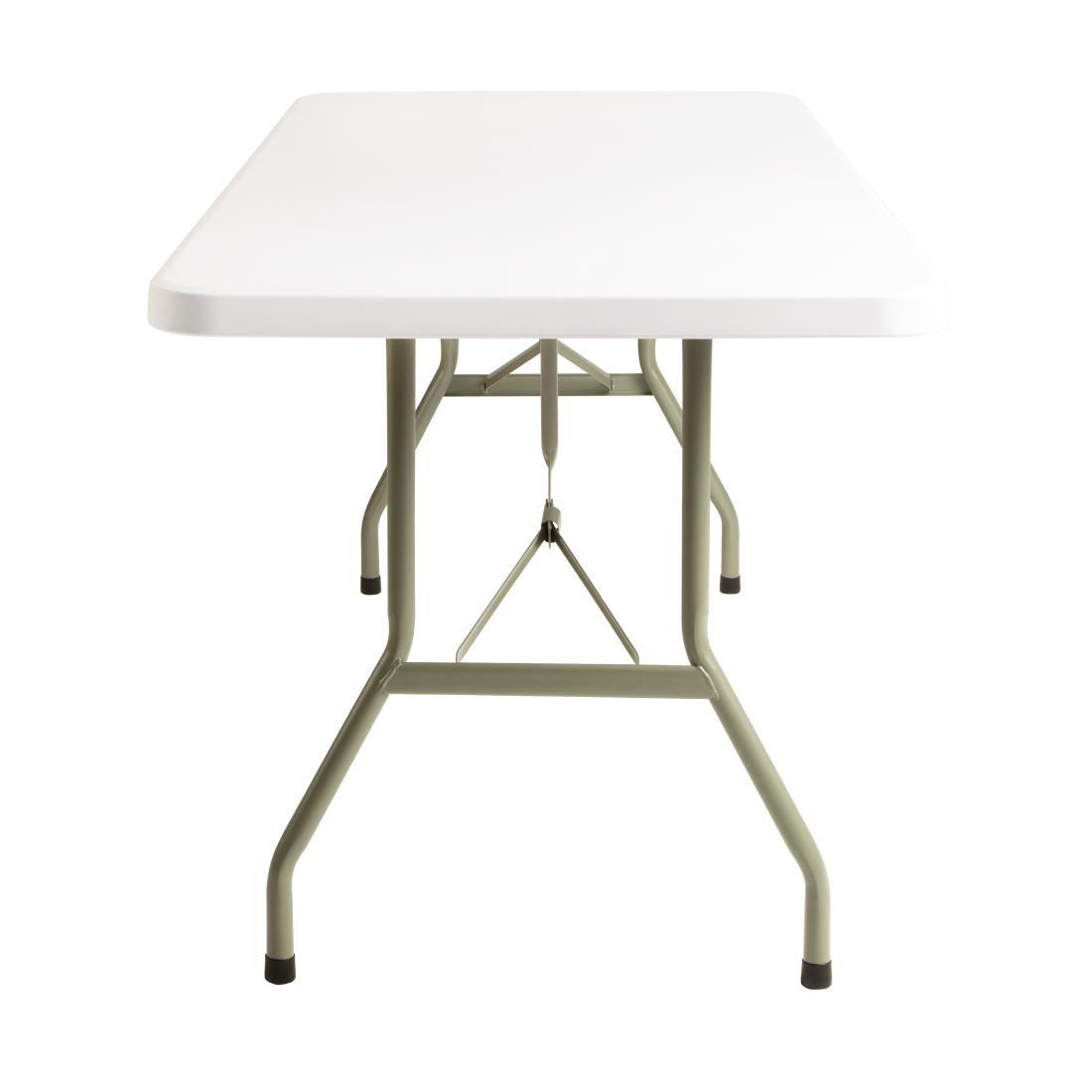 Bolero PE Rectangular Folding Table White 6ft (Single) - U579  - 4