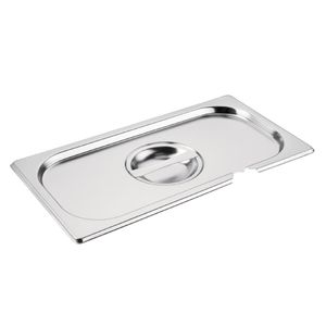 Vogue Stainless Steel 1/3 Gastronorm Notched Lid - CB173  - 1