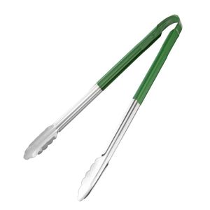 Hygiplas Colour Coded Serving Tong Green 405mm - HC851  - 1