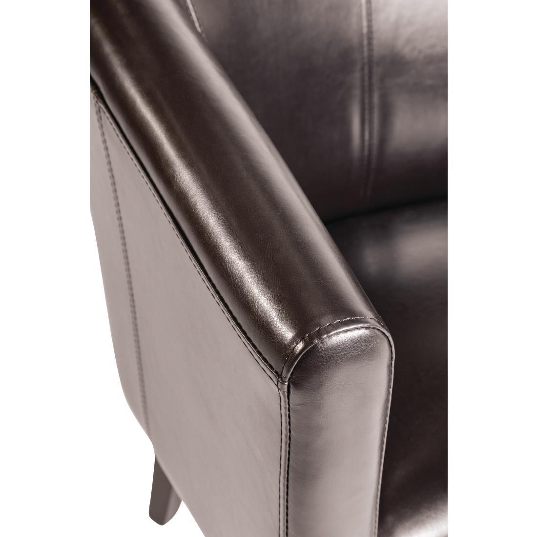 Bolero PU Leather Tub Armchair Dark Brown (Single) - CE593  - 4