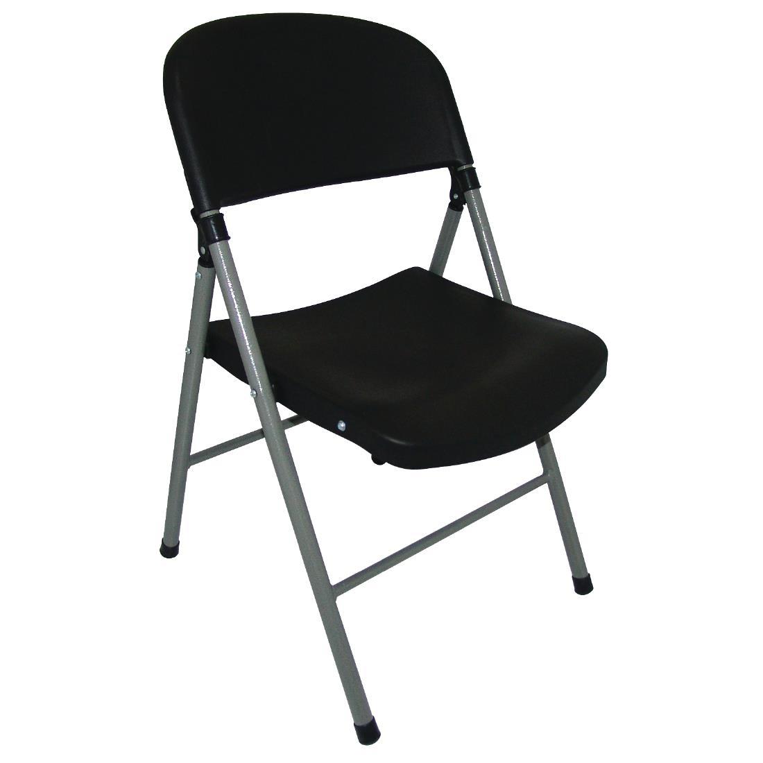 Bolero Foldaway Utility Chairs Black (Pack of 2) - CE693  - 1