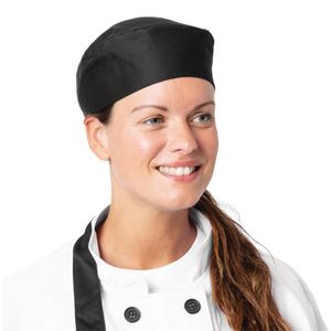 Nisbets Essentials Chef Skull Caps Black (Pack of 2) - BB476  - 1
