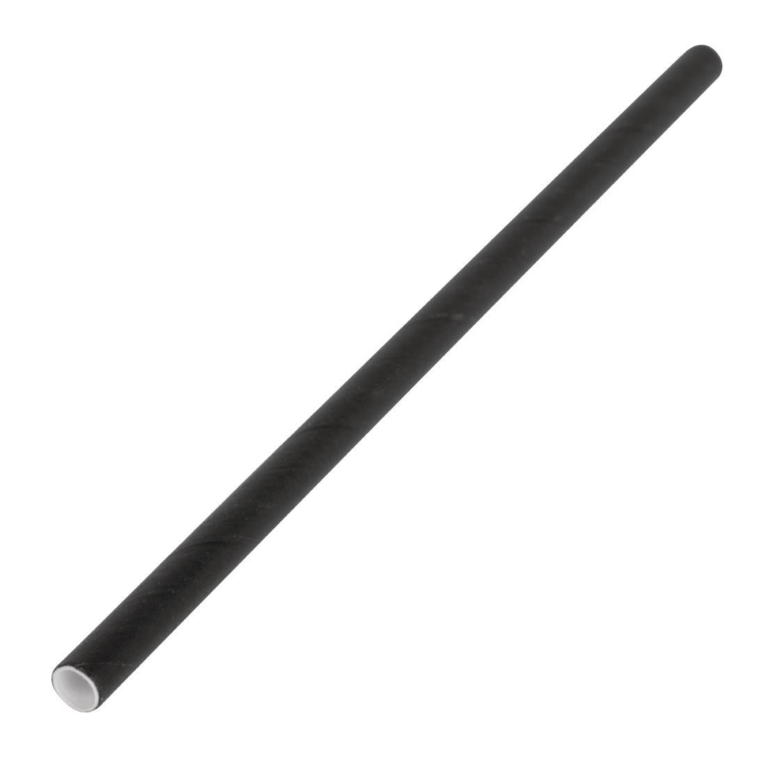 Fiesta Compostable Paper Cocktail Stirrer Straws Black (Pack of 250) - CY080  - 2