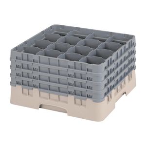 Cambro Camrack Beige 16 Compartments Max Glass Height 238mm - FD066  - 1