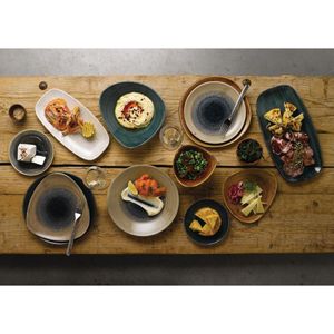 Churchill Breccia Oblong Chef Plate Agate Grey 189 x 355mm (Pack of 6) - DB144  - 11