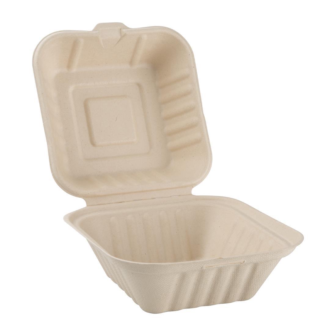 Fiesta Compostable Bagasse Burger Boxes Natural Colour 152mm (Pack of 500) - FC542  - 2