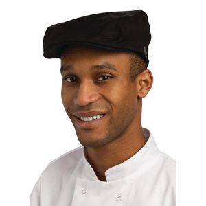 Chef Works Flat Cap Black L - B169-L  - 1