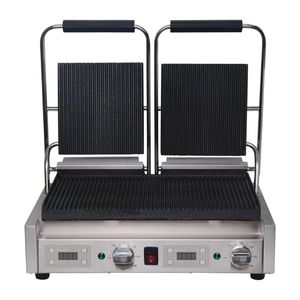 Buffalo Double Ribbed Contact Grill - FC383  - 1