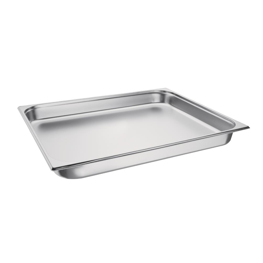 Vogue Stainless Steel 2/1 Gastronorm Pan 65mm - K802  - 1