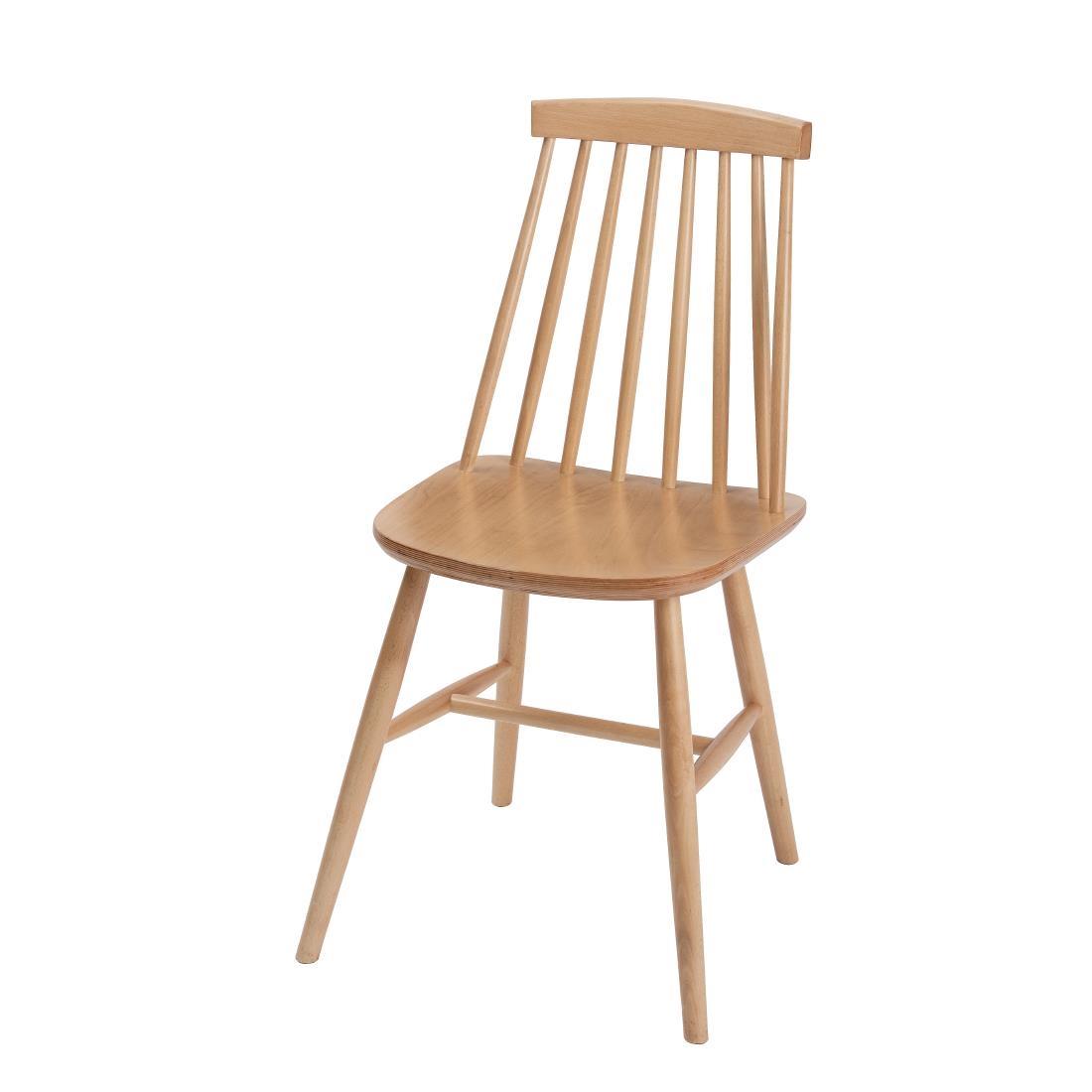 Fameg Farmhouse Angled Side Chairs Natural Beech (Pack of 2) - DC353  - 2