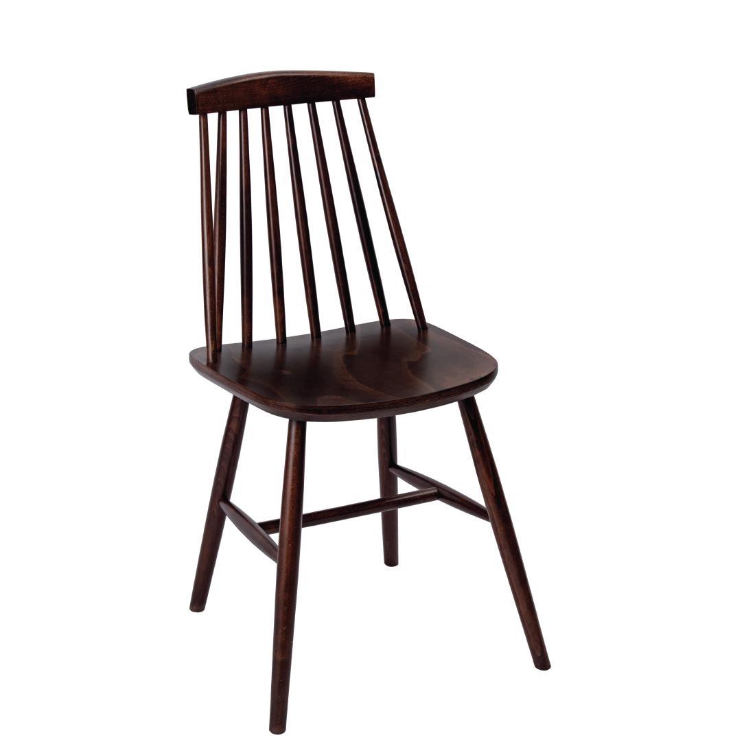 Fameg Farmhouse Angled Side Chairs Walnut Effect (Pack of 2) - DC352  - 1