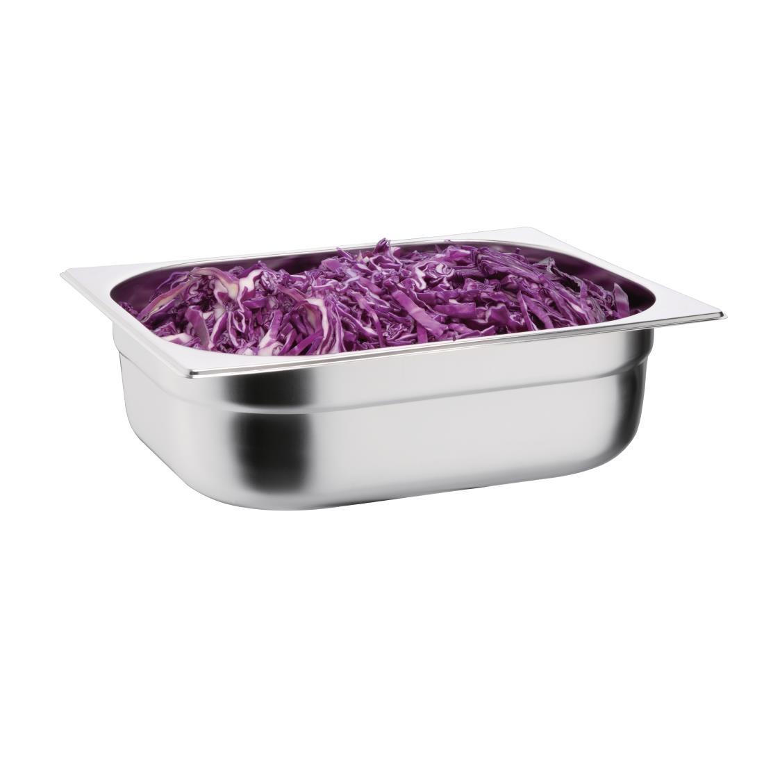 Vogue Stainless Steel 1/2 Gastronorm Pan 100mm - K928  - 8