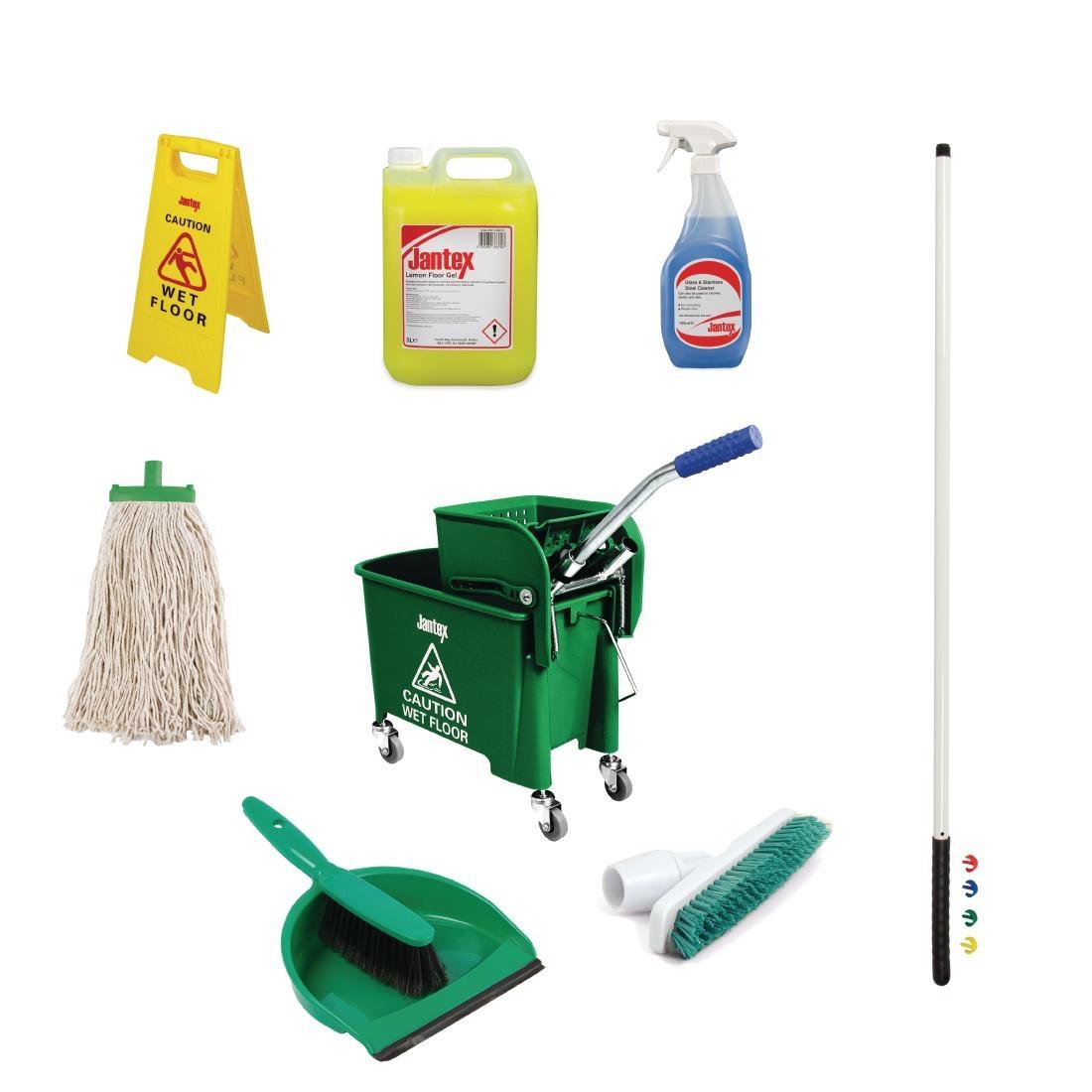 Jantex Colour Coded Cleaning Kit Green - SA475 - 1
