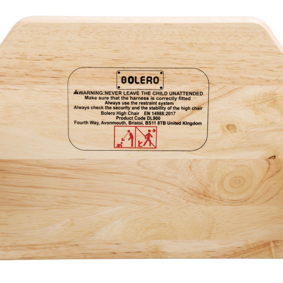 Bolero Wooden Highchair Natural Finish - DL900  - 3