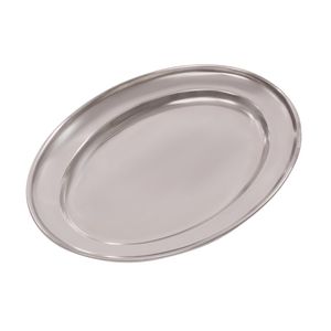Olympia Stainless Steel Oval Serving Tray 220mm - K361  - 1