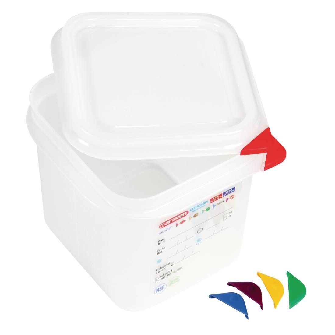 Araven Polypropylene 1/6 Gastronorm Food Containers 2.6Ltr (Pack of 4) - T984  - 2