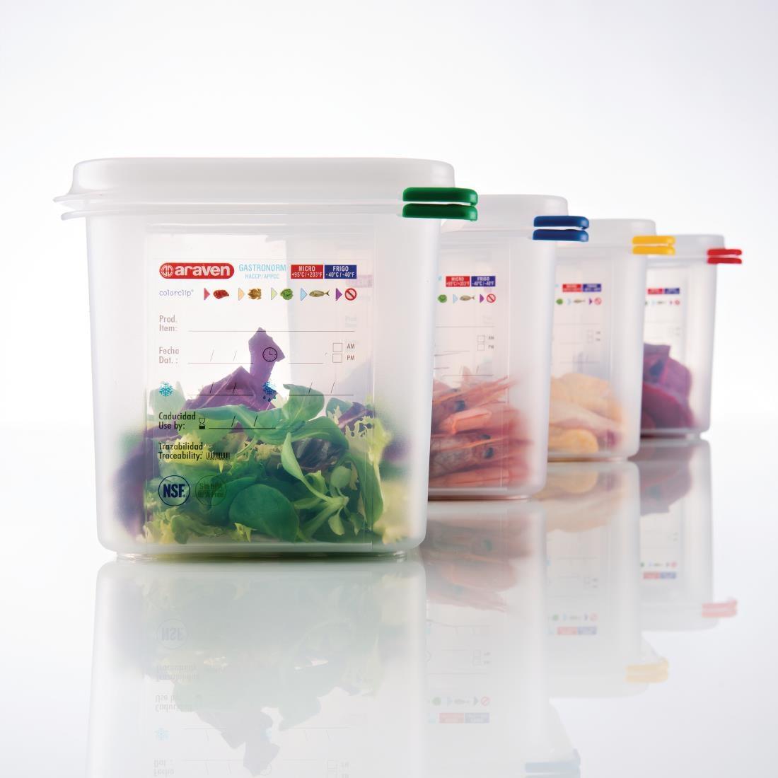 Araven Polypropylene 1/6 Gastronorm Food Containers 2.6Ltr (Pack of 4) - T984  - 5
