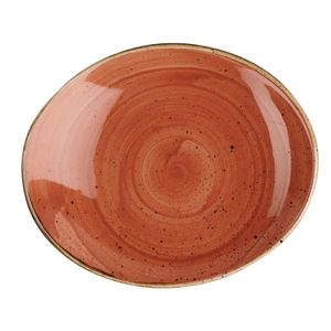 Churchill Stonecast Oval Coupe Plate Orange 192mm (Pack of 12) - CY966  - 1