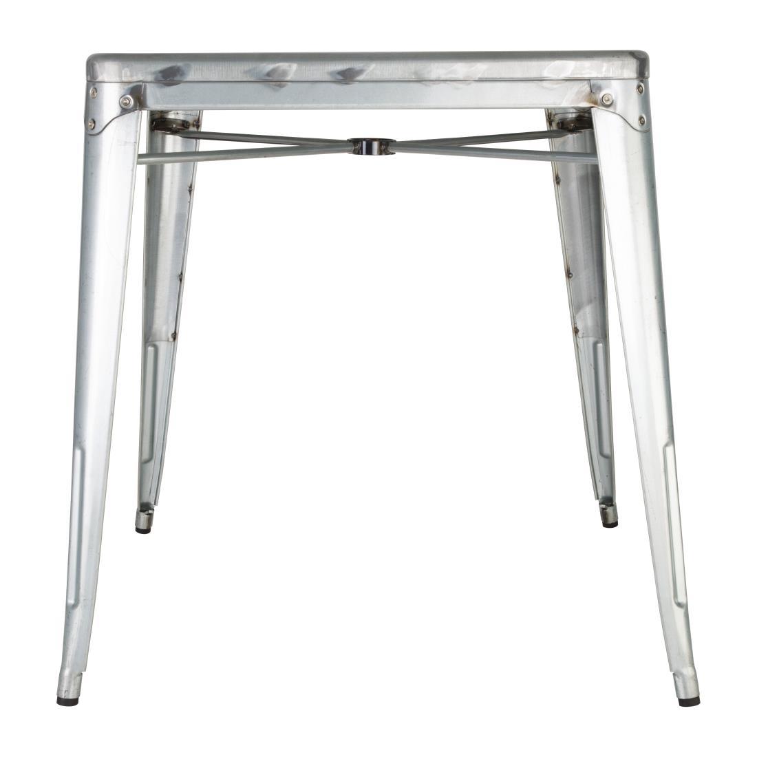 Bolero Bistro Galvanised Steel Square Table 668mm (Single) - GC866  - 2