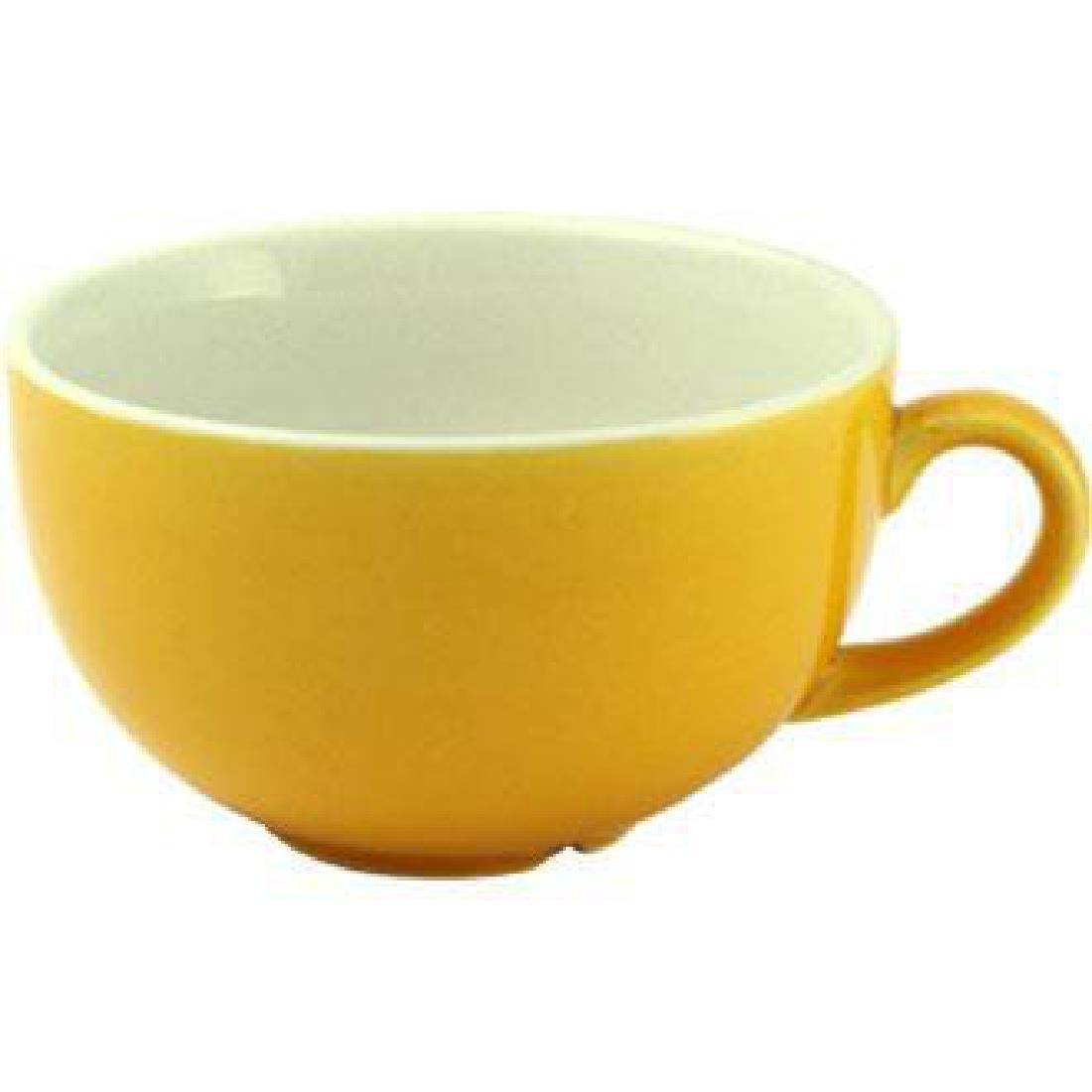 Churchill New Horizons Colour Glaze Cappuccino Cups Yellow 340ml - M818  - 1