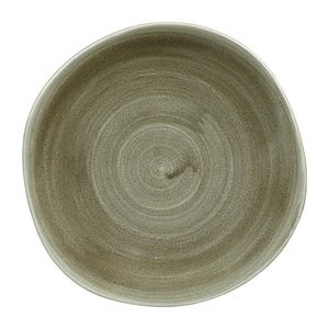 Churchill Stonecast Patina Antique Organic Round Plates Green 264mm (Pack of 12) - HC821  - 1