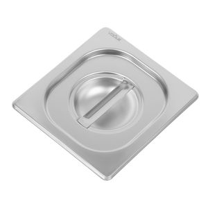 Vogue Heavy Duty Stainless Steel 1/6 Gastronorm Pan Lid - DW459  - 1