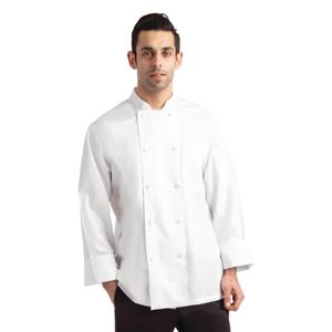 Chef Works Calgary Long Sleeve Cool Vent Unisex Chefs Jacket White M - B649-M  - 1