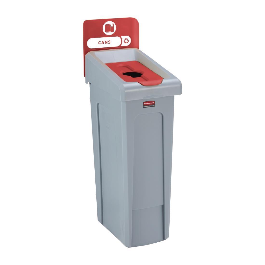 Rubbermaid Slim Jim Cans Recycling Station Red 87Ltr - DY088  - 1