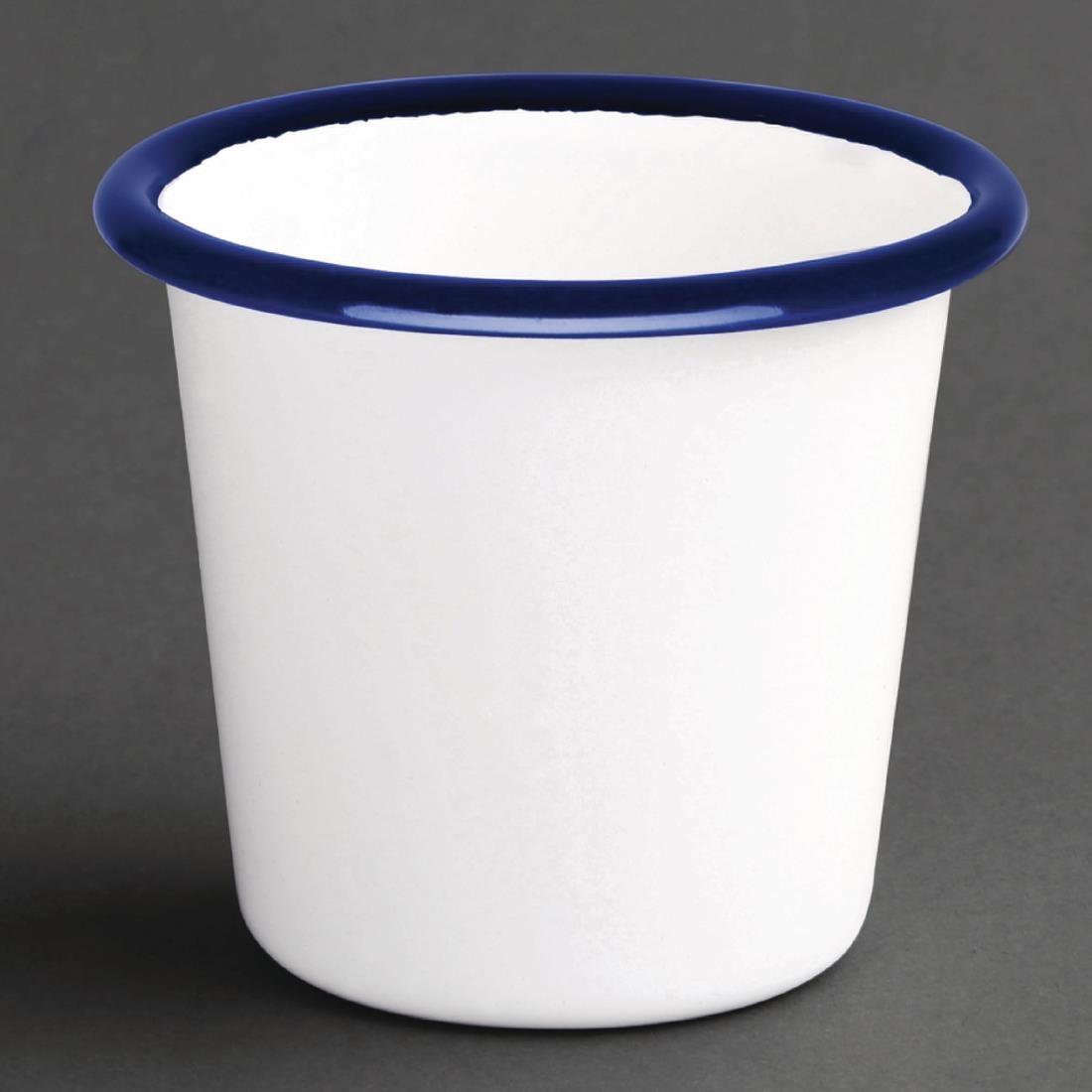 Olympia Enamel Sauce Cup White and Blue (Pack of 6) - DC383  - 1