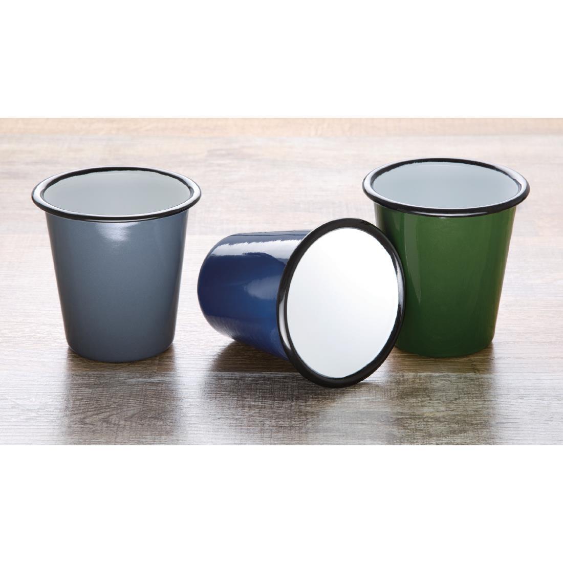 Olympia Enamel Sauce Cup Green And Black (Pack of 6) - DC386  - 3