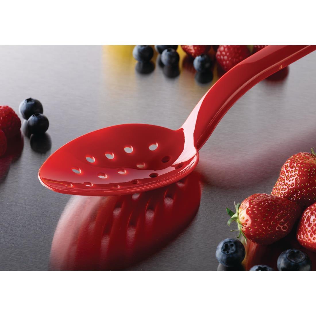 Matfer Bourgeat Exoglass Perforated Serving Spoon Red 13" - DR199  - 3