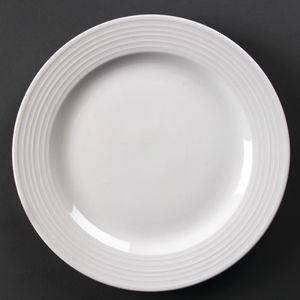 Olympia Linear Wide Rimmed Plates 310mm (Pack of 6) - U092  - 1