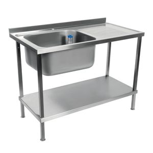 Holmes Fully Assembled Stainless Steel Sink Single Right Hand Drainer 1200mm - DR384  - 1