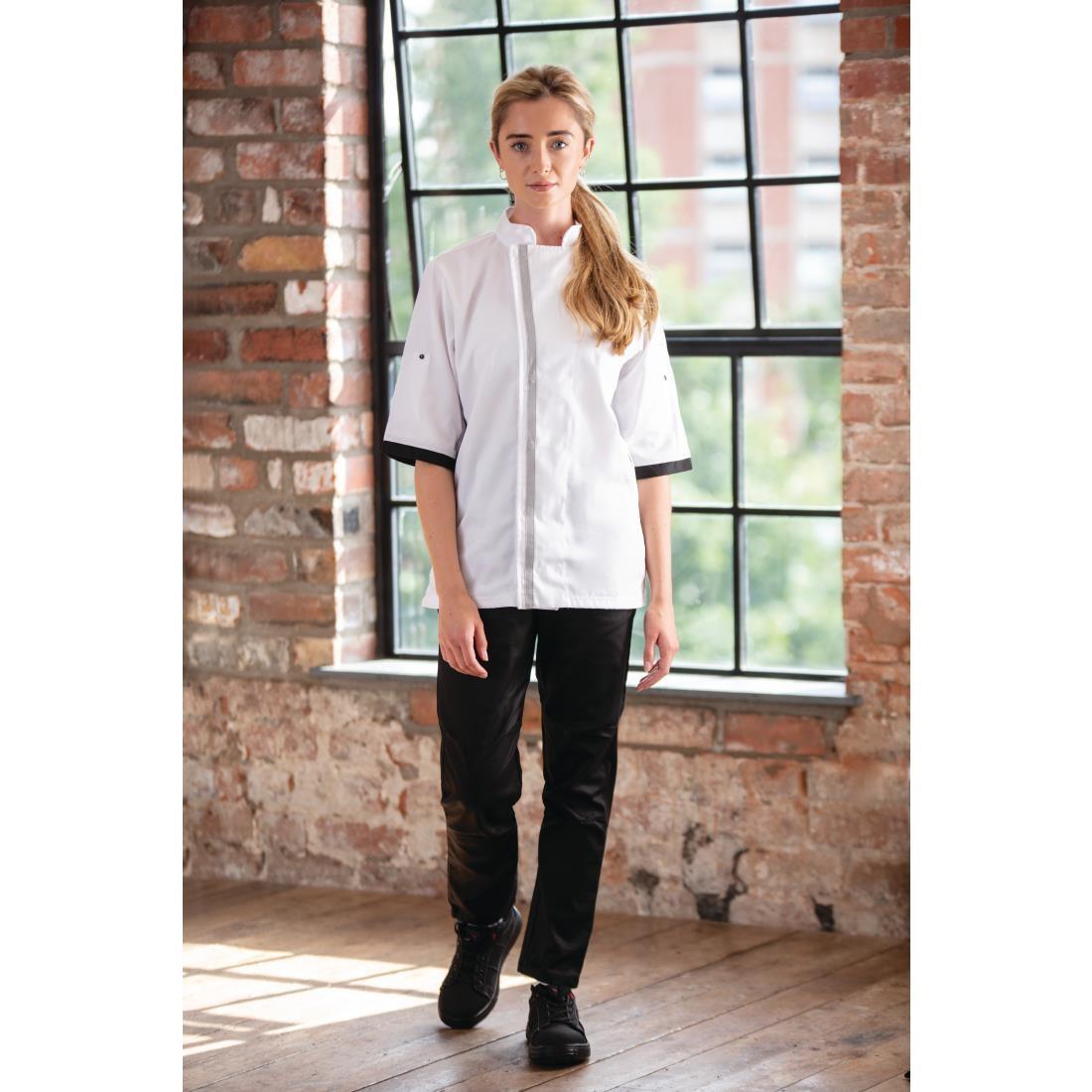 Southside Unisex Chefs Jacket Short Sleeve White XL - B998-XL  - 5