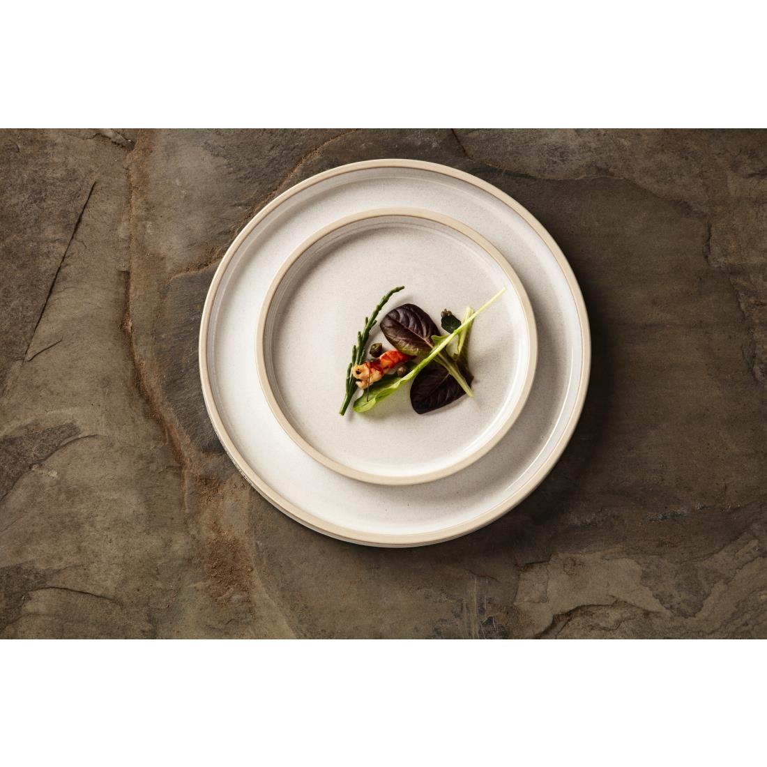 Olympia Canvas Flat Round Plate Murano White 180mm (Pack of 6) - FA328  - 6