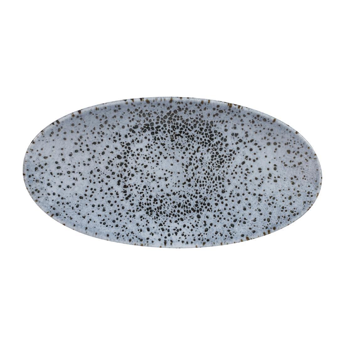 Churchill Mineral Oval Chef Plates Blue 150 x 299mm (Pack of 12) - FA616  - 1