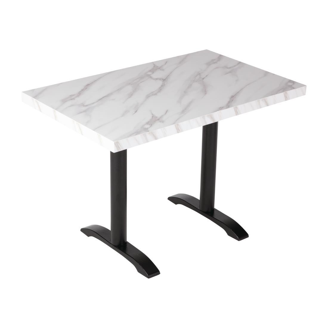 Bolero Pre-Drilled Rectangular Table Top Marble Effect 700mm - DT447  - 6