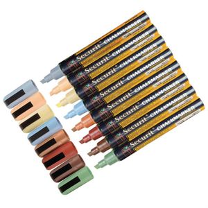 Securit 6mm Liquid Chalk Pens Assorted Earth Colours (Pack of 8) - GM269  - 2