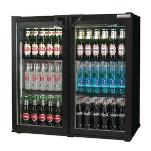 Autonumis Popular Double Hinged Door 3Ft Back Bar Cooler Black A215179 - GN363  - 1
