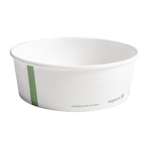 Vegware 185-Series Compostable Bon Appetit Wide PLA-lined Paper Food Bowls 32oz (Pack of 300) - FS177  - 1