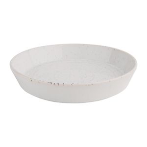Olympia Cavolo Flat Round Bowls White Speckle 220mm (Pack of 4) - FD901  - 1
