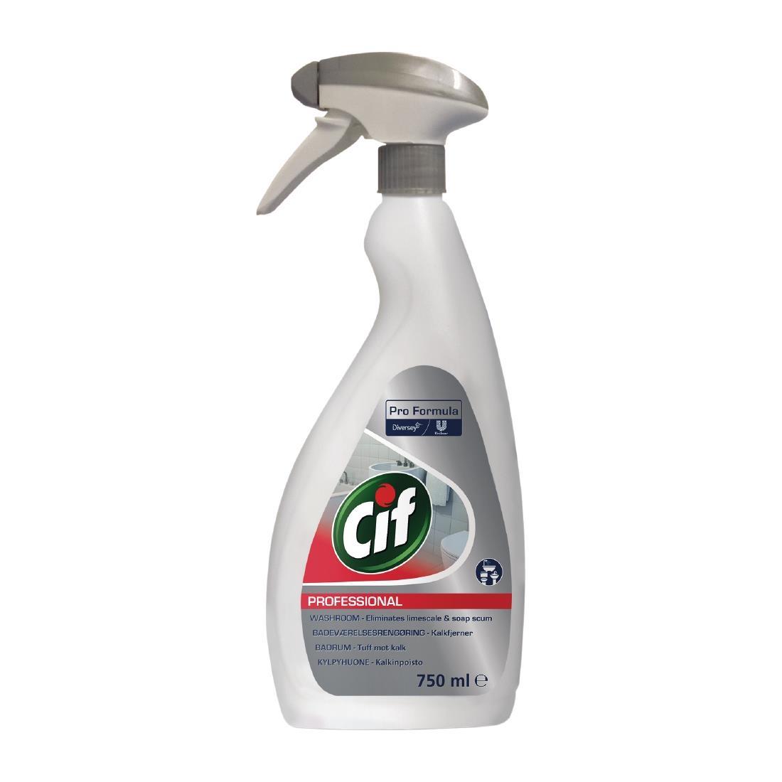 Cif Pro Formula 2-in-1 Washroom Cleaner and Descaler Ready To Use 750ml (6 Pack) - FB491  - 1