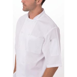Chefs Works Montreal Cool Vent Unisex Short Sleeve Chefs Jacket White 3XL - A914-3XL  - 6