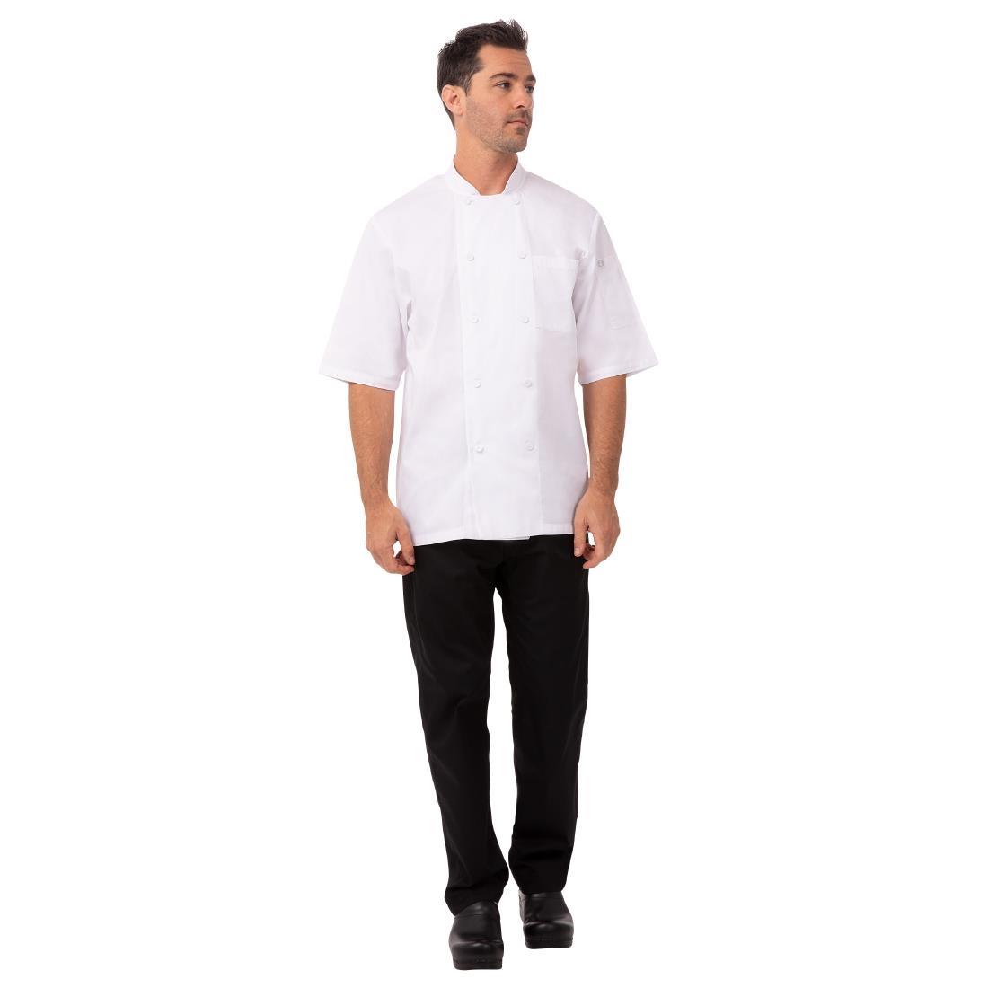 Chefs Works Montreal Cool Vent Unisex Short Sleeve Chefs Jacket White 4XL - A914-4XL  - 1
