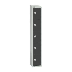 Elite Five Door Electronic Combination Locker with Sloping Top Graphite Grey - GR695-ELS  - 1