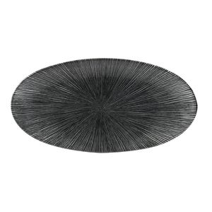 Churchill Studio Prints Agano Oval Chefs Plates Black 299 x 150mm (Pack of 12) - FC109  - 1