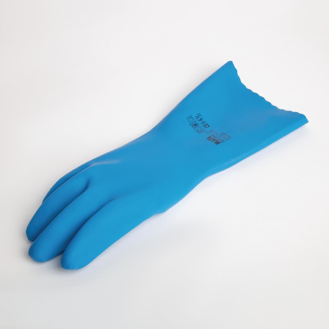 MAPA Jersette 308 Liquid-Proof Food Handling Gloves Blue Large - FA294-L  - 5